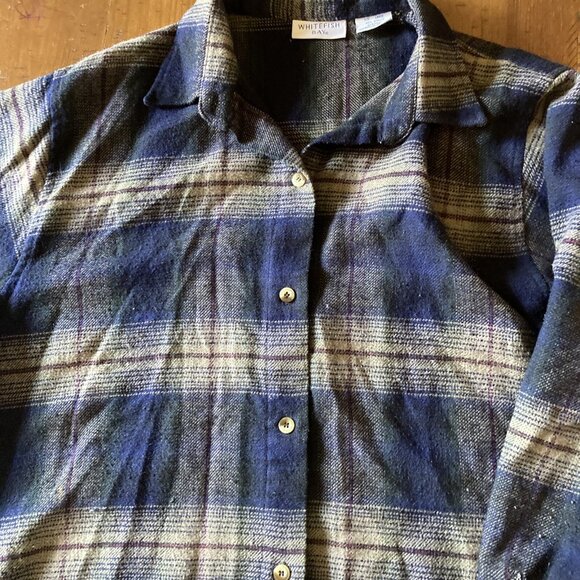 Whitefish Bay Blue Flannel Shirt Size Large - Picture 5 of 7
